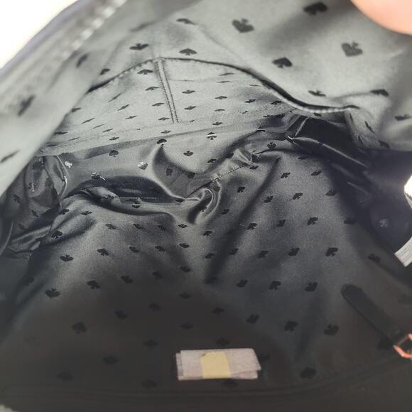 Kate Spade Karissa large nylon quilted backpack polka dot black festive - Picture 11 of 13